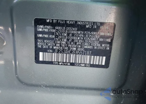 2014 Subaru Forester 2.5I Limited из США, поврежденный, VIN JF2SJAHC2EH557187